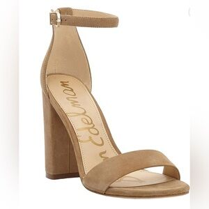 Sam Edelman Nude suede leather ankle strap heel